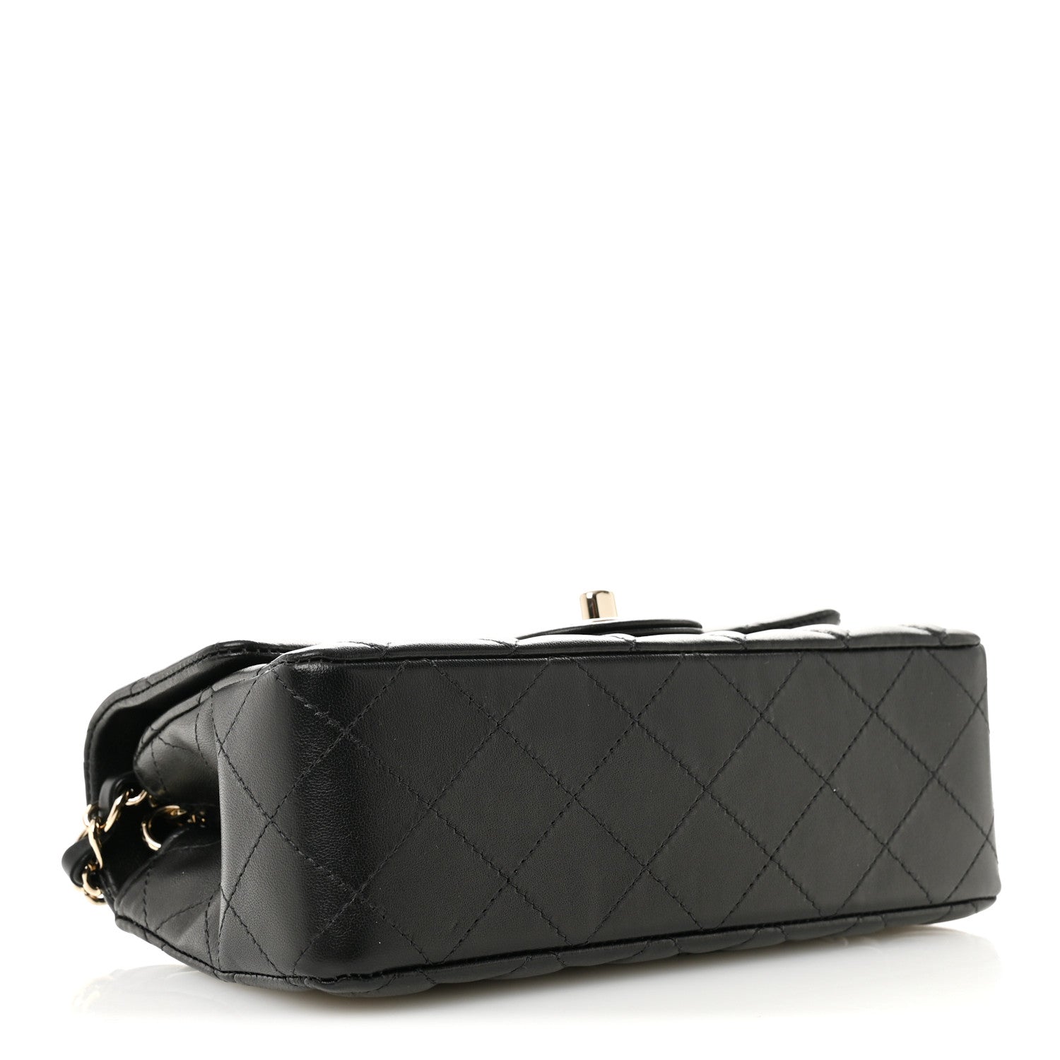 Chanel Lambskin Quilted Mini Rectangular Flap Black