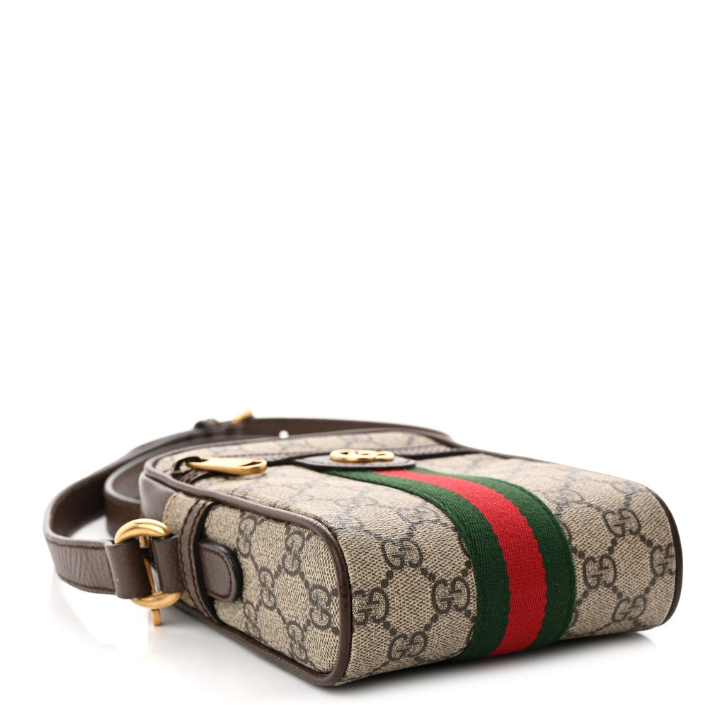 Gucci GG Supreme Monogram Web Mini Ophidia Messenger Brown