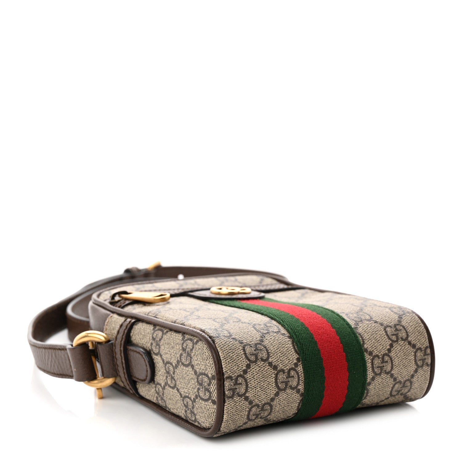 Gucci GG Supreme Monogram Web Mini Ophidia Messenger Brown