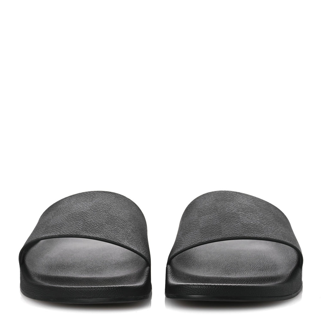 Louis Vuitton Damier Graphite Mens Waterfront Slide Sandal 9 Black