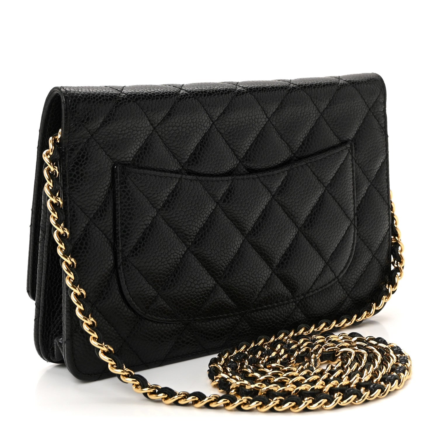 Chanel Caviar Quilted Wallet on Chain WOC Black