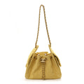 Chanel Suede Quilted Mini Chanel 25 Handbag Yellow