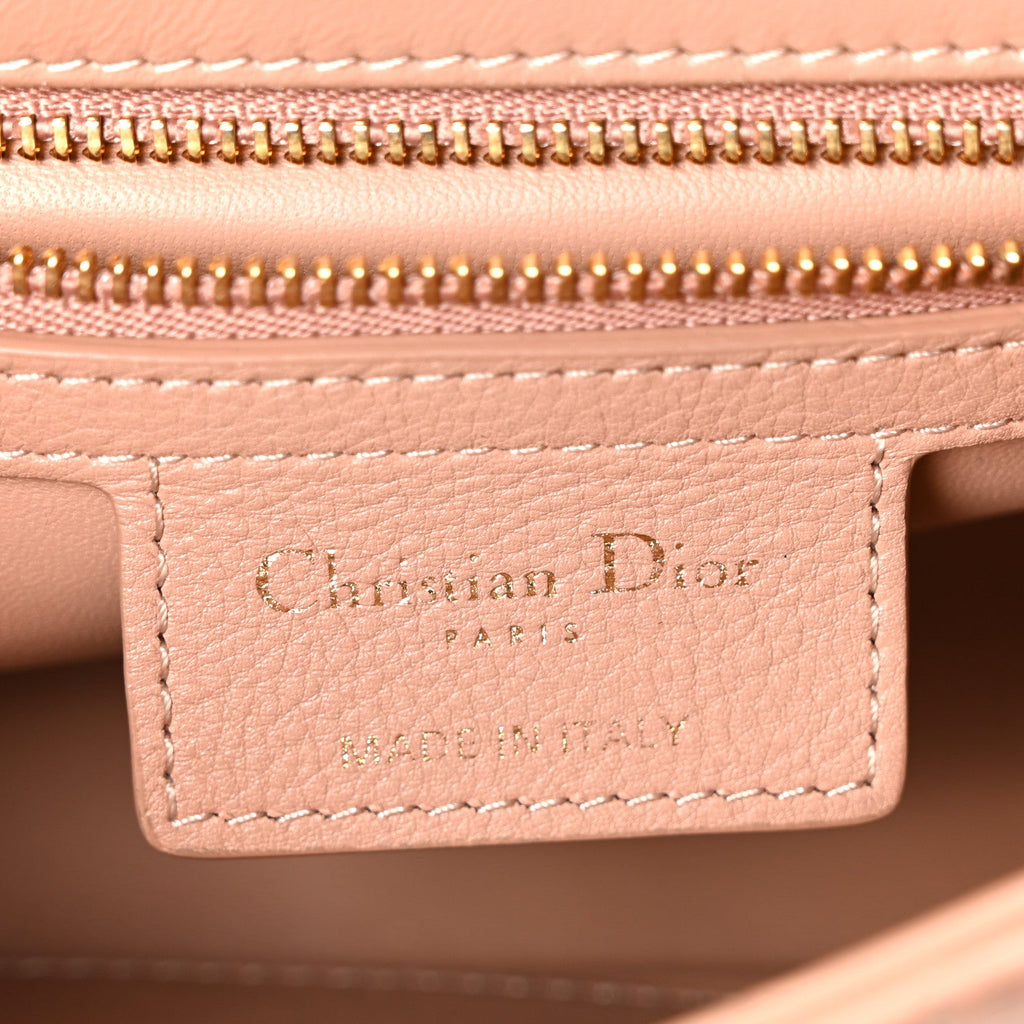 Christian Dior Calfskin Cannage Small Caro Bag Rose De Vents
