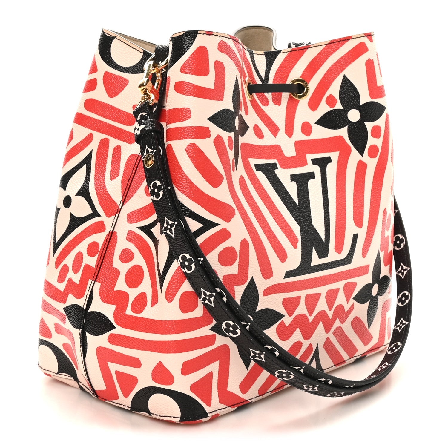 Louis Vuitton Monogram Giant Crafty NeoNoe MM Creme Rouge Black