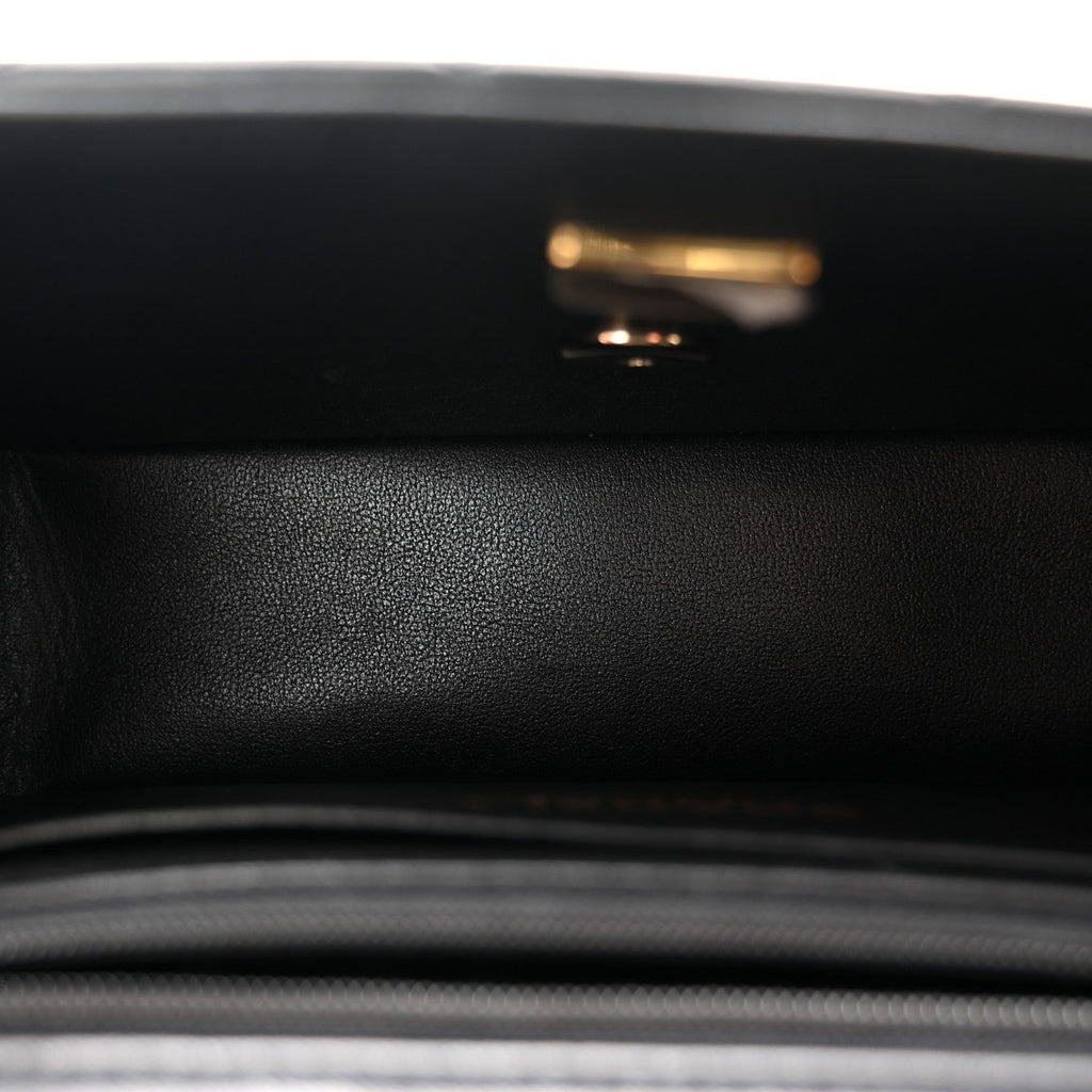 Chanel Lambskin Quilted Mini Rectangular Flap Black