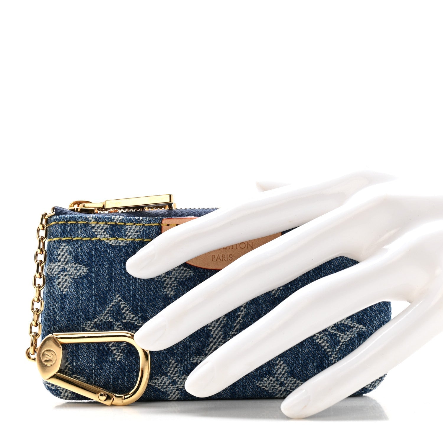 Louis Vuitton Monogram Denim Key Pouch Denim Blue