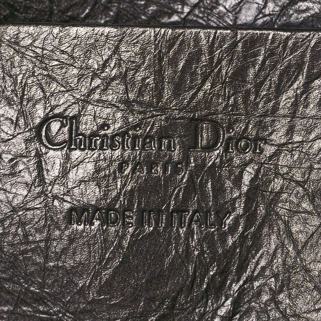 Christian Dior Crinkled Calfskin Macrocannage DiorStar Hobo Bag Black