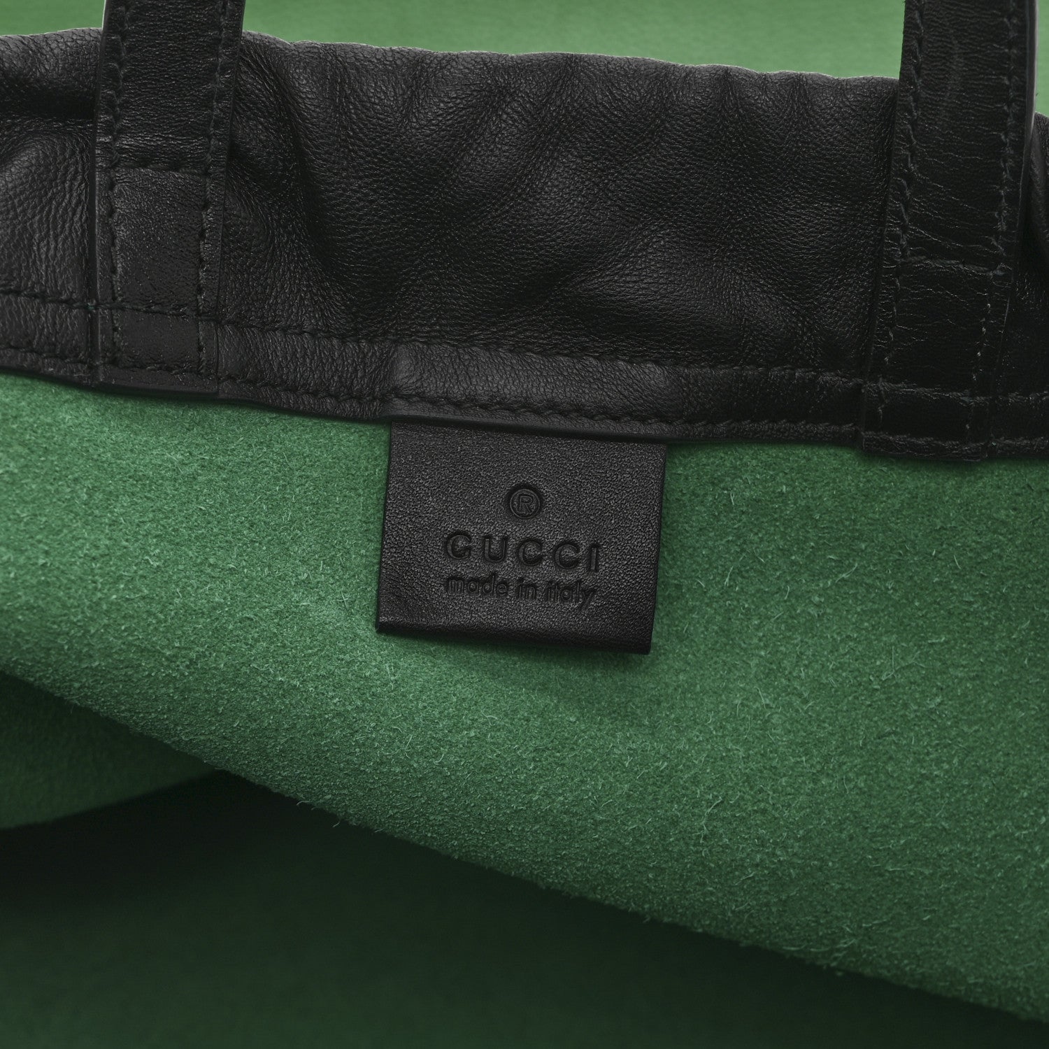 Gucci Calfskin Logo Drawstring Backpack Green