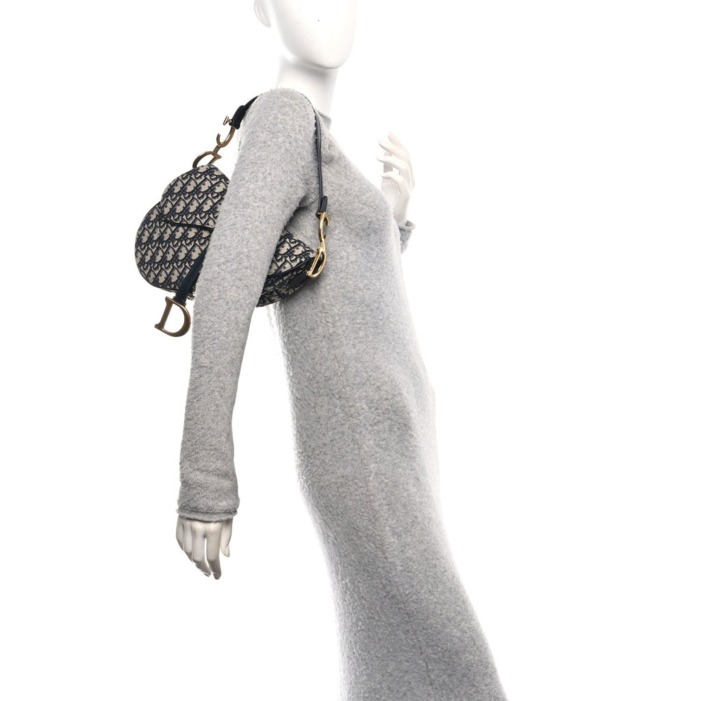 Christian Dior Oblique Saddle Bag Blue