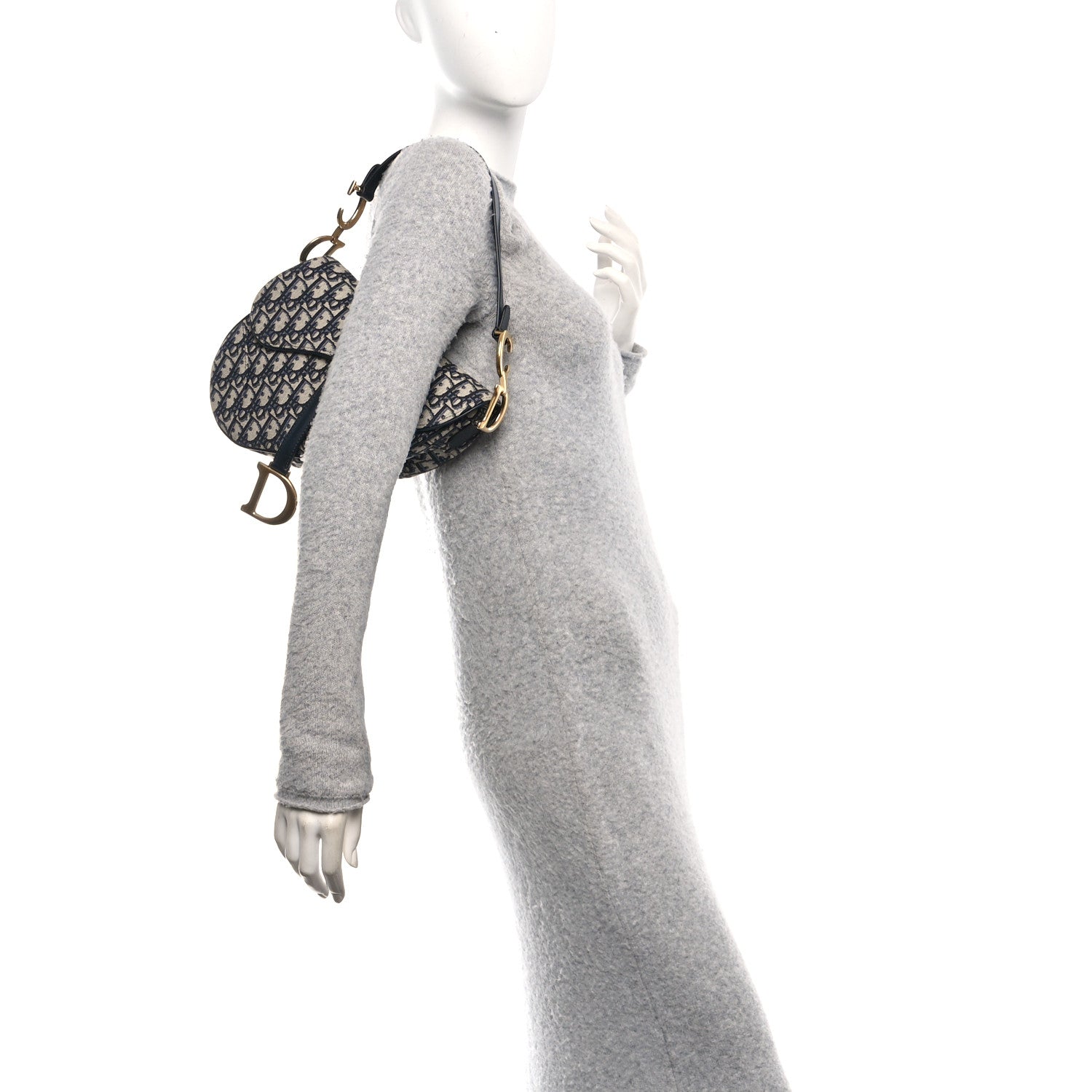 Christian Dior Oblique Saddle Bag Blue