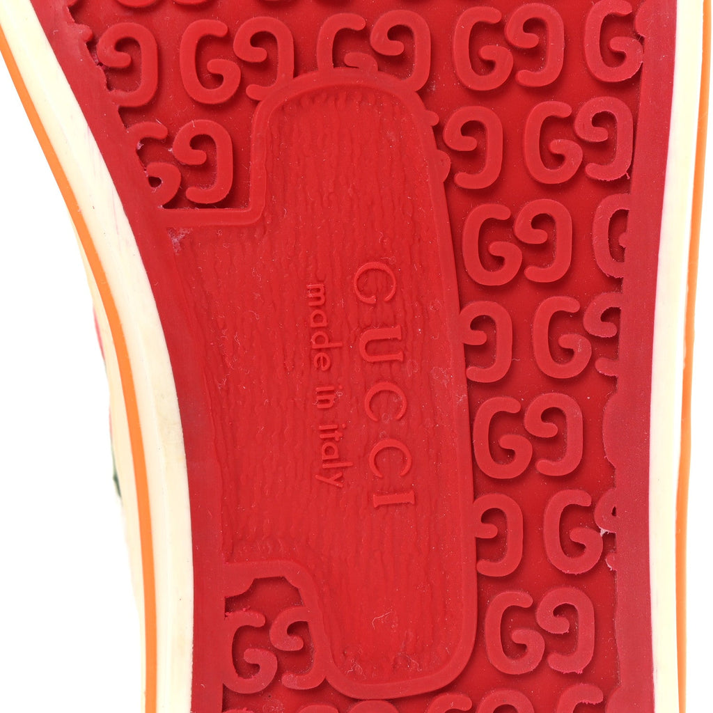 Gucci Cotton GG Monogram Web Womens 1977 Tennis Sneakers 37 Philod Ivory Mystic White