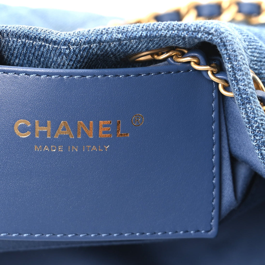 Chanel Washed Denim Quilted Mini Chanel 25 Handbag Blue