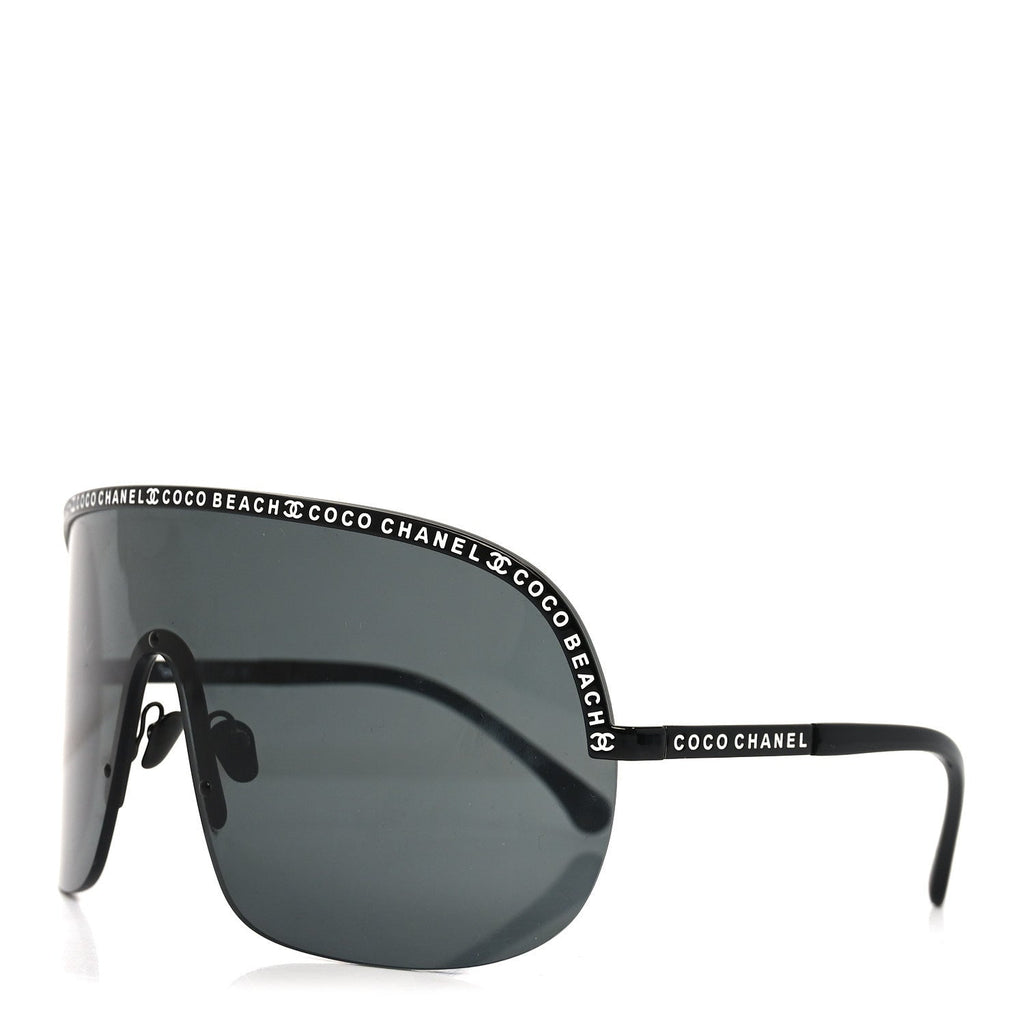 Chanel Shield Coco Beach Sunglasses L2614 Black