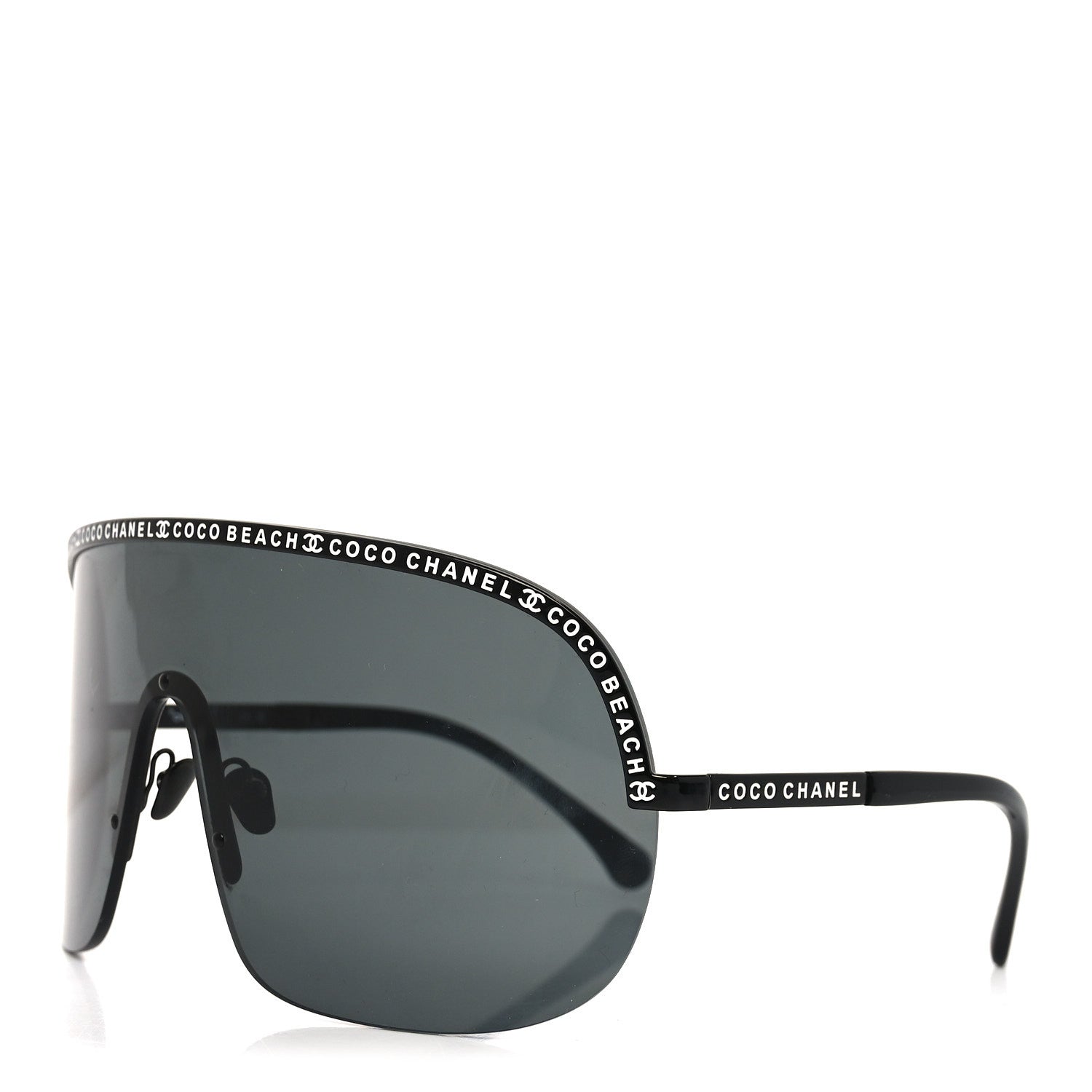 Chanel Shield Coco Beach Sunglasses L2614 Black