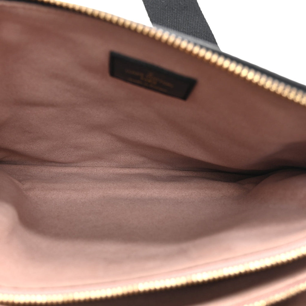Louis Vuitton Lambskin Embossed Monogram Coussin PM Black