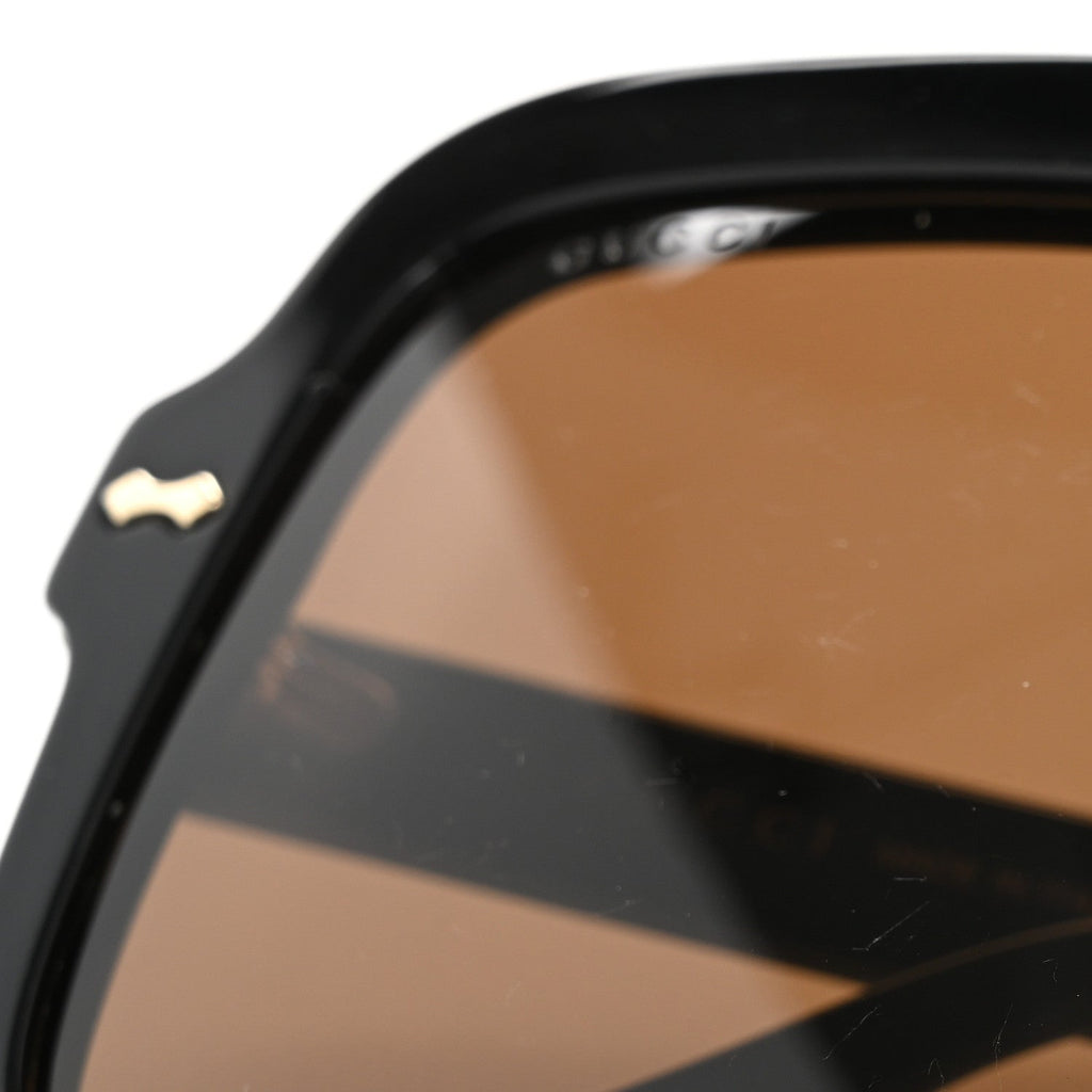 Gucci Acetate Round Frame Sunglasses GG1241S Black White