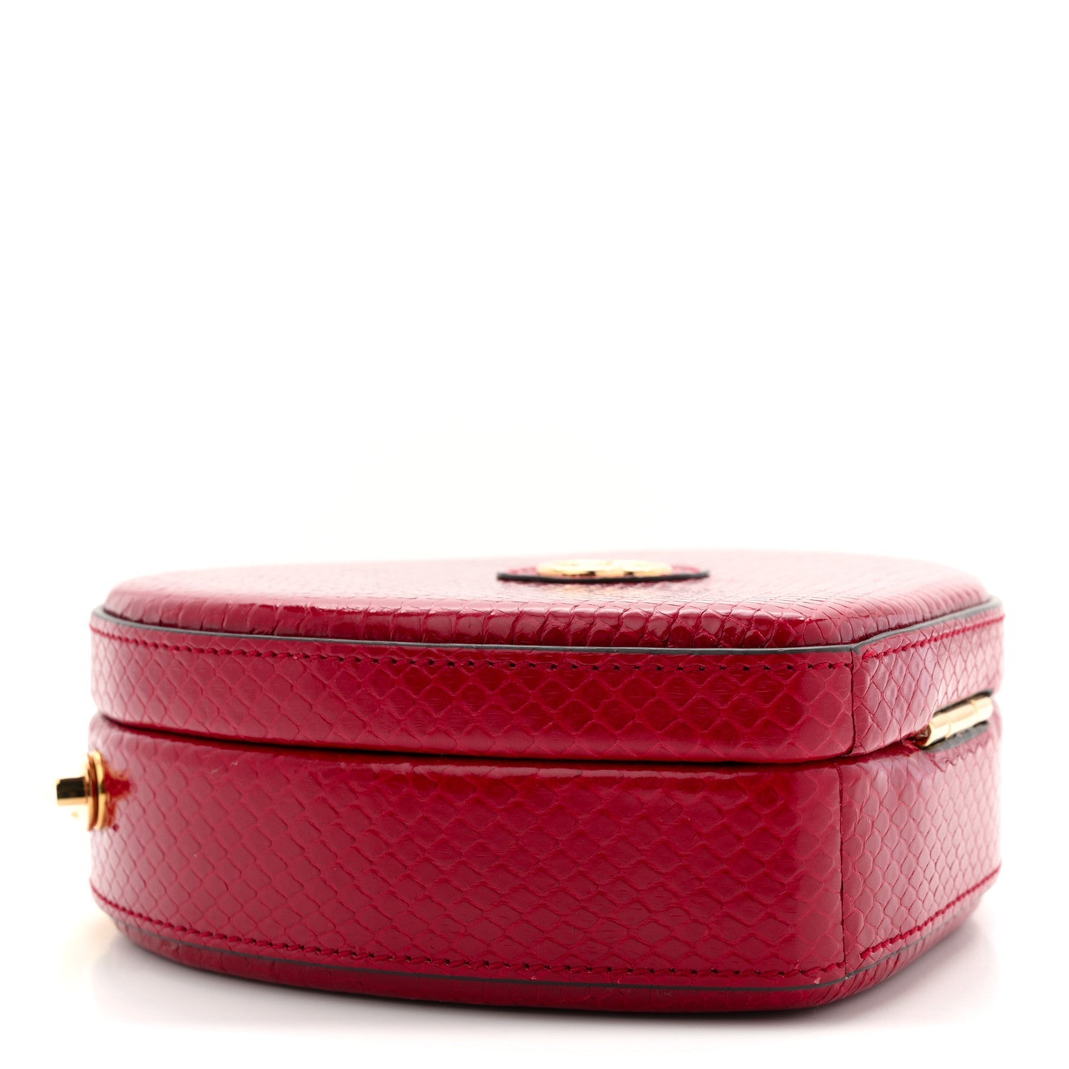 Gucci Snakeskin Broadway Mini Heart Top Handle Bag Rasberry Candy