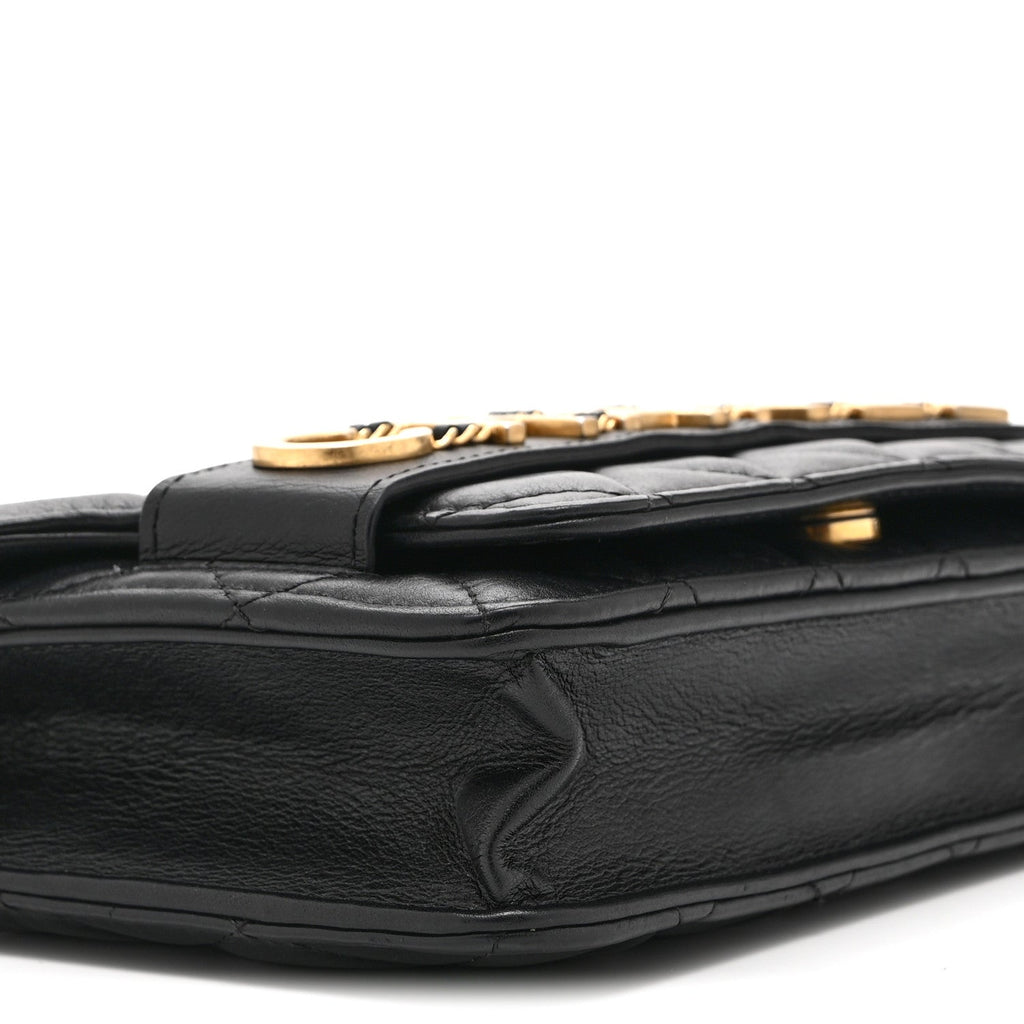 Chanel Calfskin Quilted Enchained Wallet On Chain WOC Black