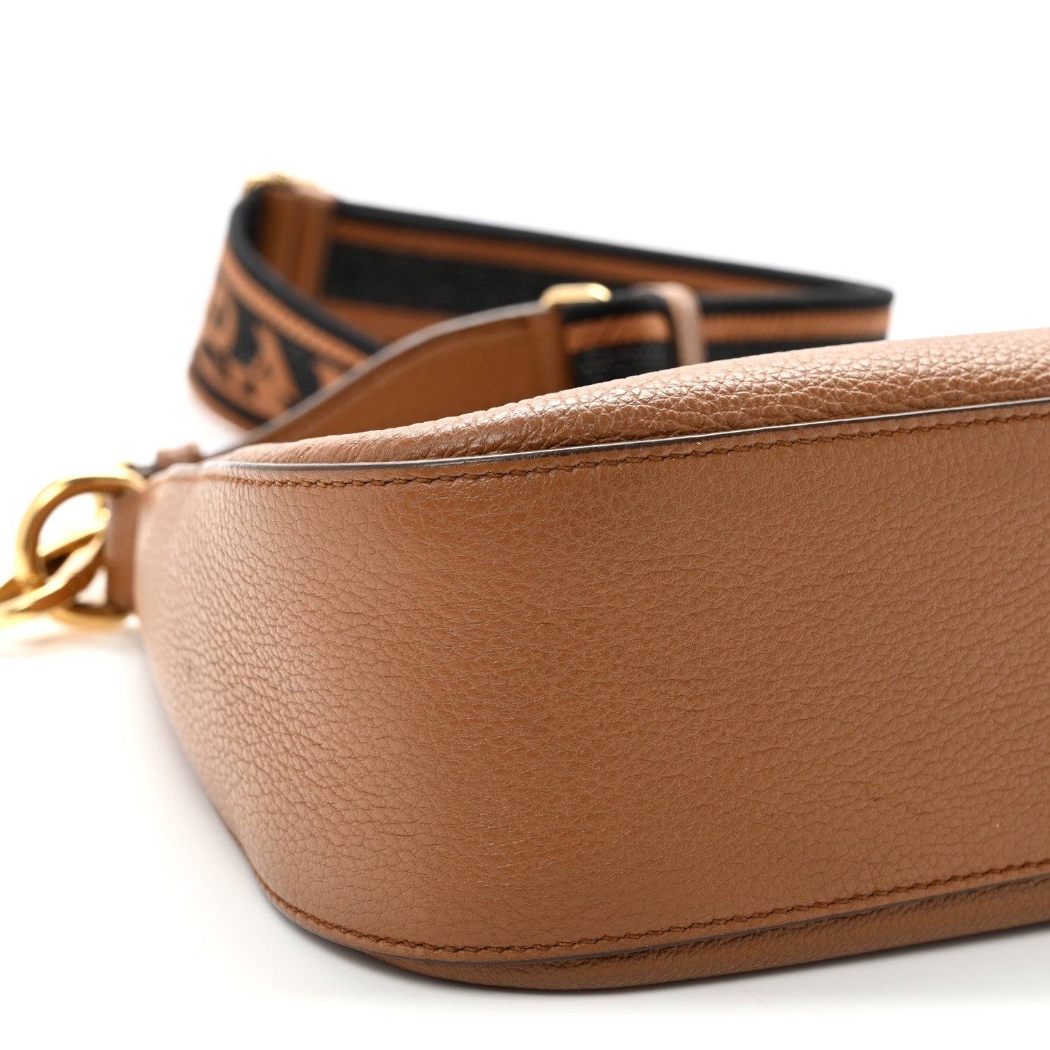 Prada Vitello Daino Soft Zippered Hobo Shoulder Bag Caramel