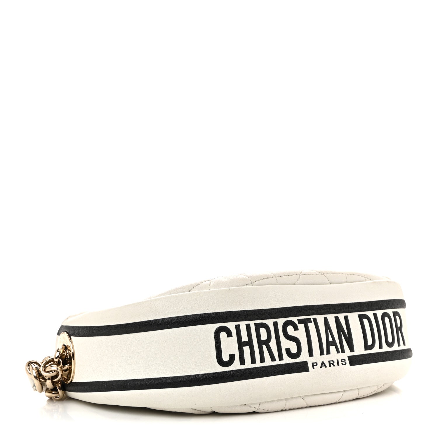 Christian Dior Lambskin Cannage Small Dior Vibe Hobo Bag White