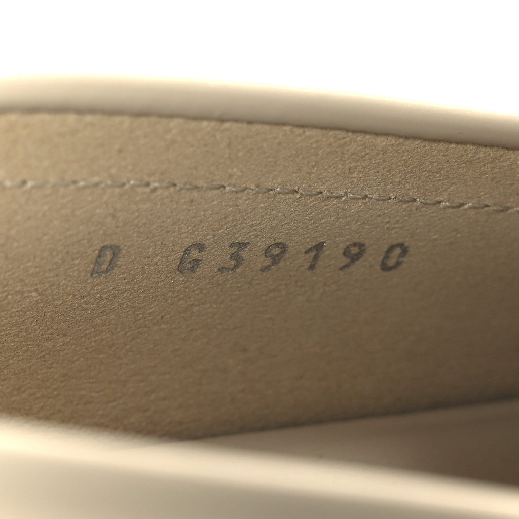 Chanel Shiny Calfskin Logo Loafers 38.5 Beige