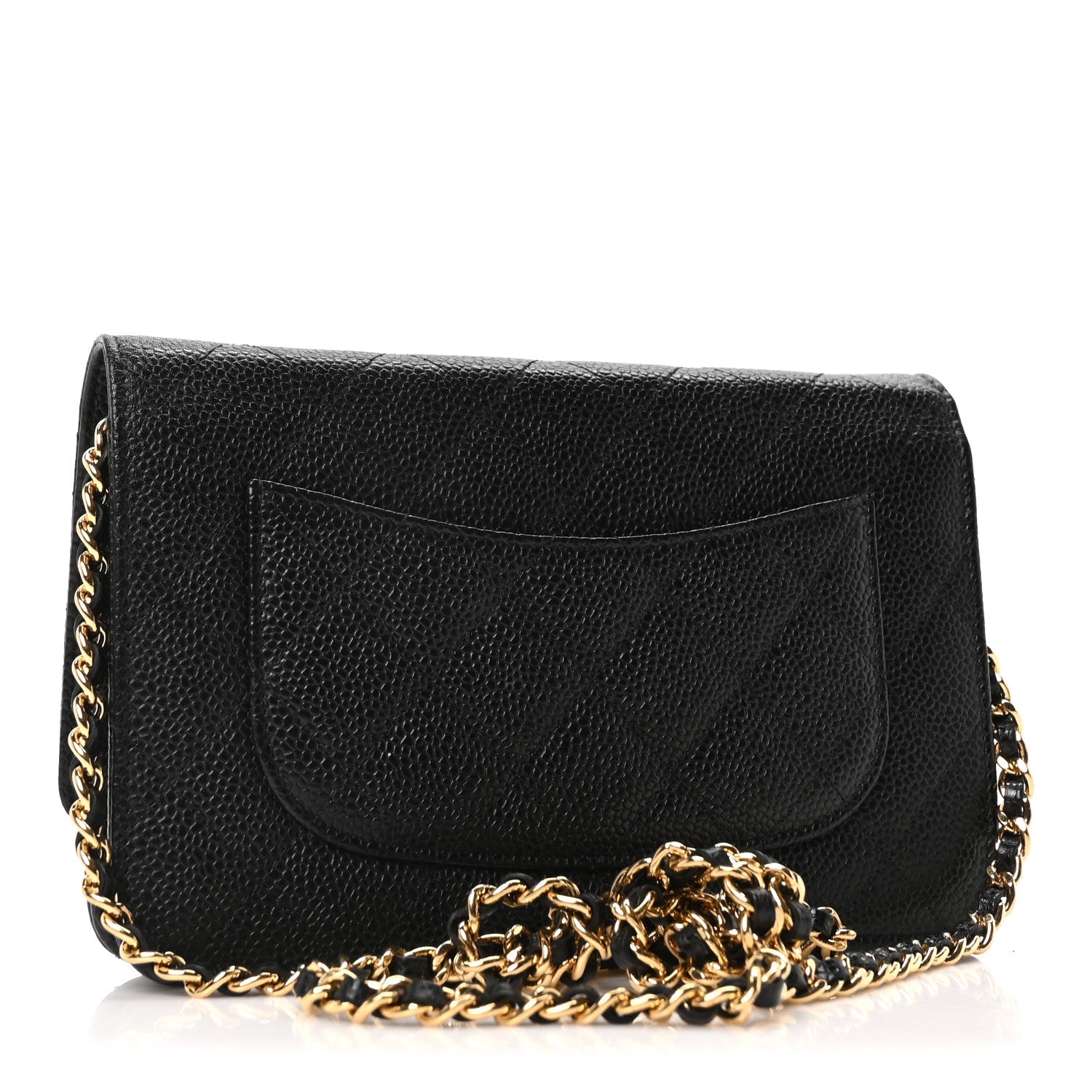 Chanel Caviar Quilted Wallet on Chain WOC Black