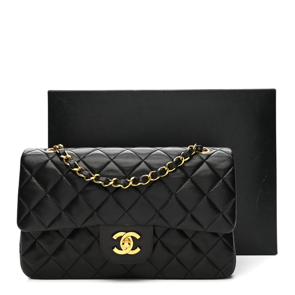 Chanel Lambskin Quilted Small Double Flap Black