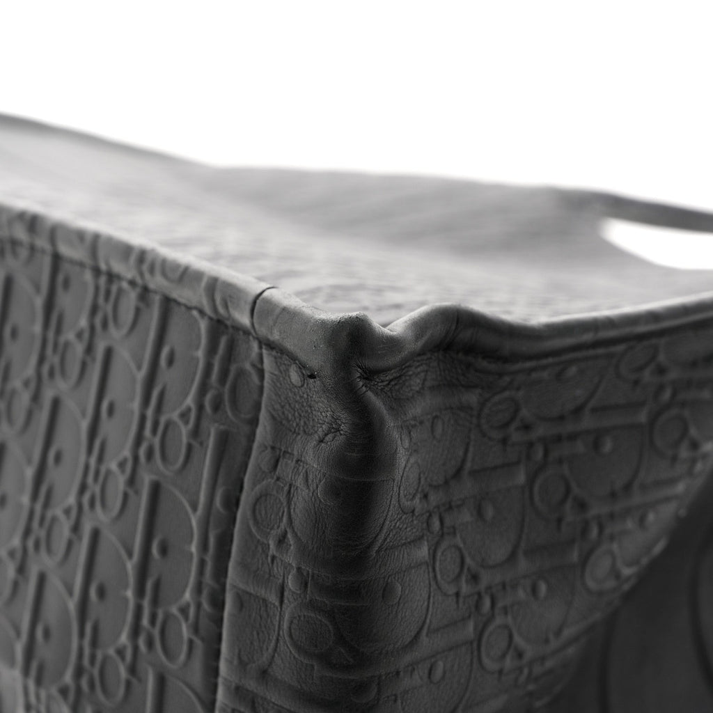 Christian Dior Oblique Calfskin Embossed Large Book Tote TBlack