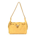 Chanel Suede Quilted Mini Chanel 25 Handbag Yellow