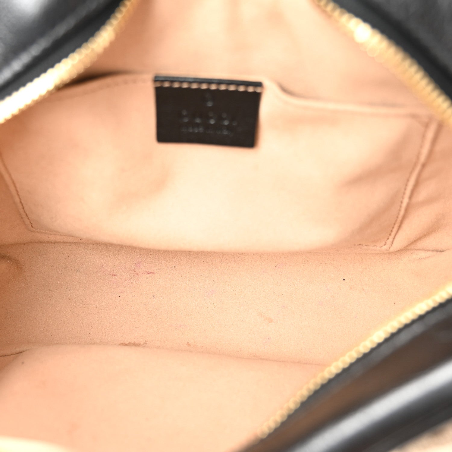 Gucci Monogram Matelasse Diagonal Small GG Marmont Chain Shoulder Bag Beige Black