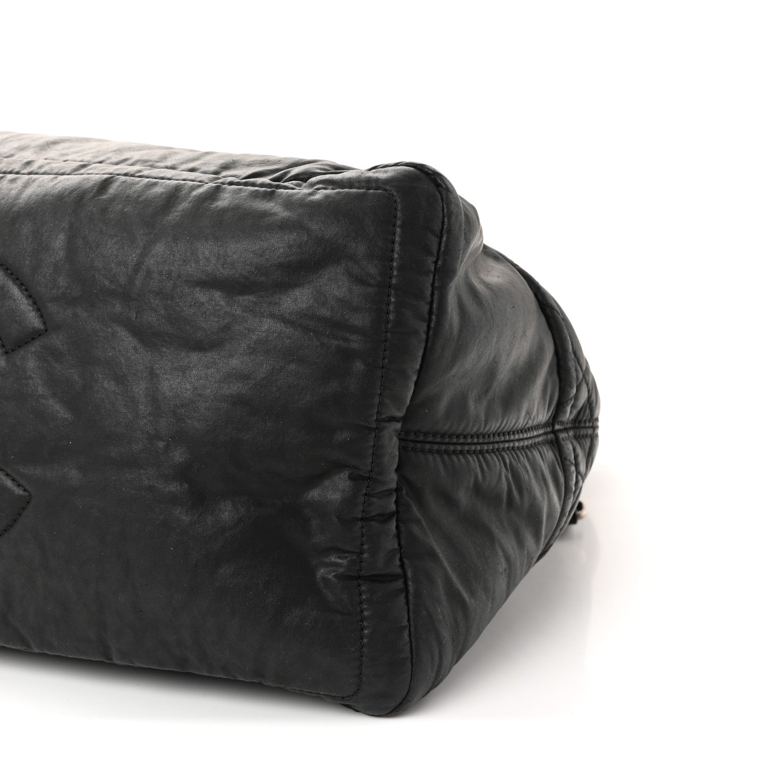 Chanel Coated Canvas Quilted Large Garment Travel Bag Black