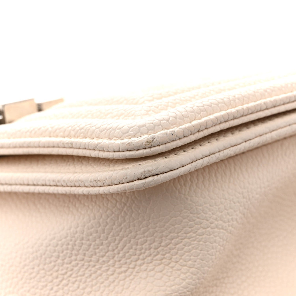 Chanel Caviar Quilted Small Boy Flap White
