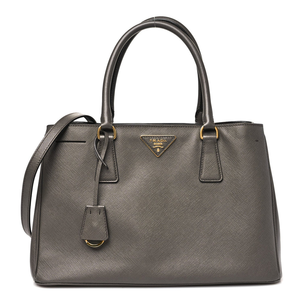 Prada Saffiano Lux Medium Tote Grafite