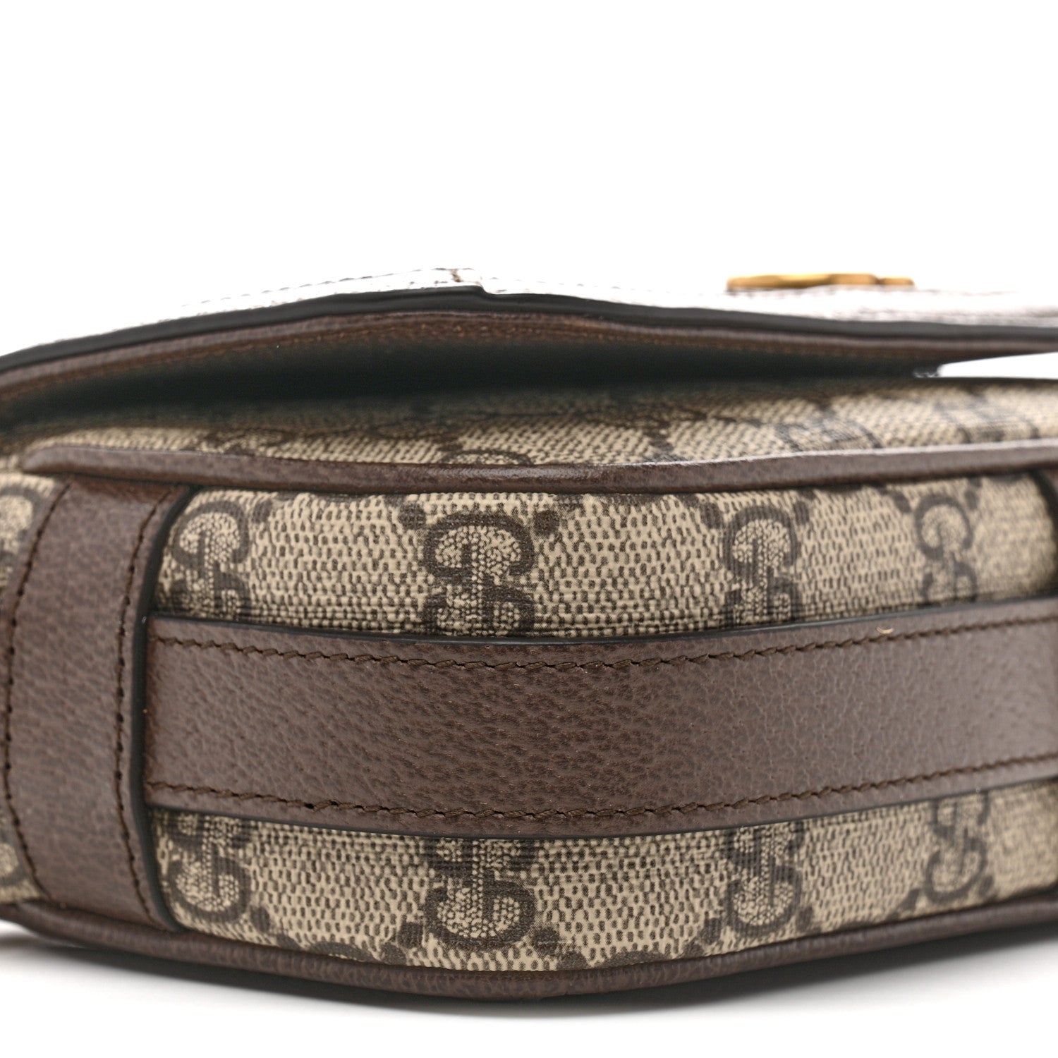 Gucci GG Supreme Monogram Web Mini Ophidia Flap Shoulder Bag Brown