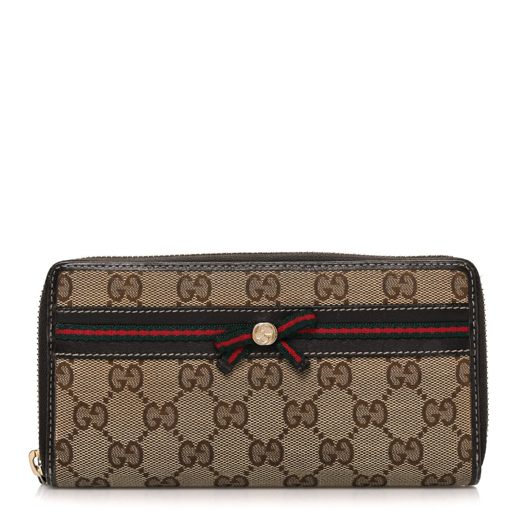 Gucci Monogram Mayfair Zip Around Wallet Dark Brown