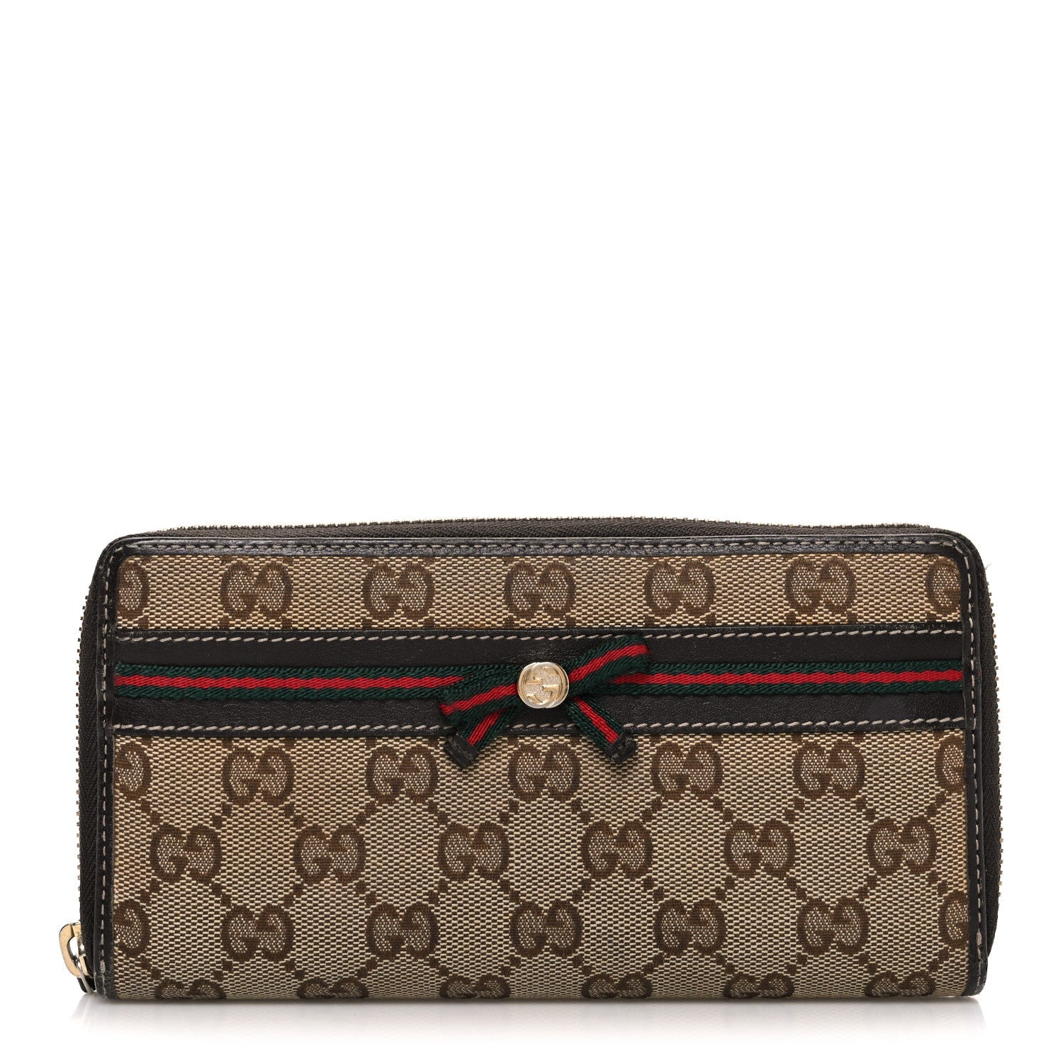 Gucci Monogram Mayfair Zip Around Wallet Dark Brown