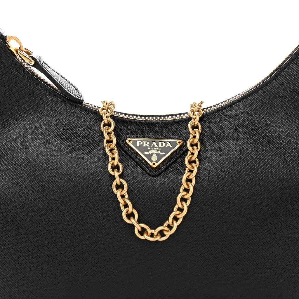 Prada Saffiano Lux Re-Edition 2005 Shoulder Bag Black