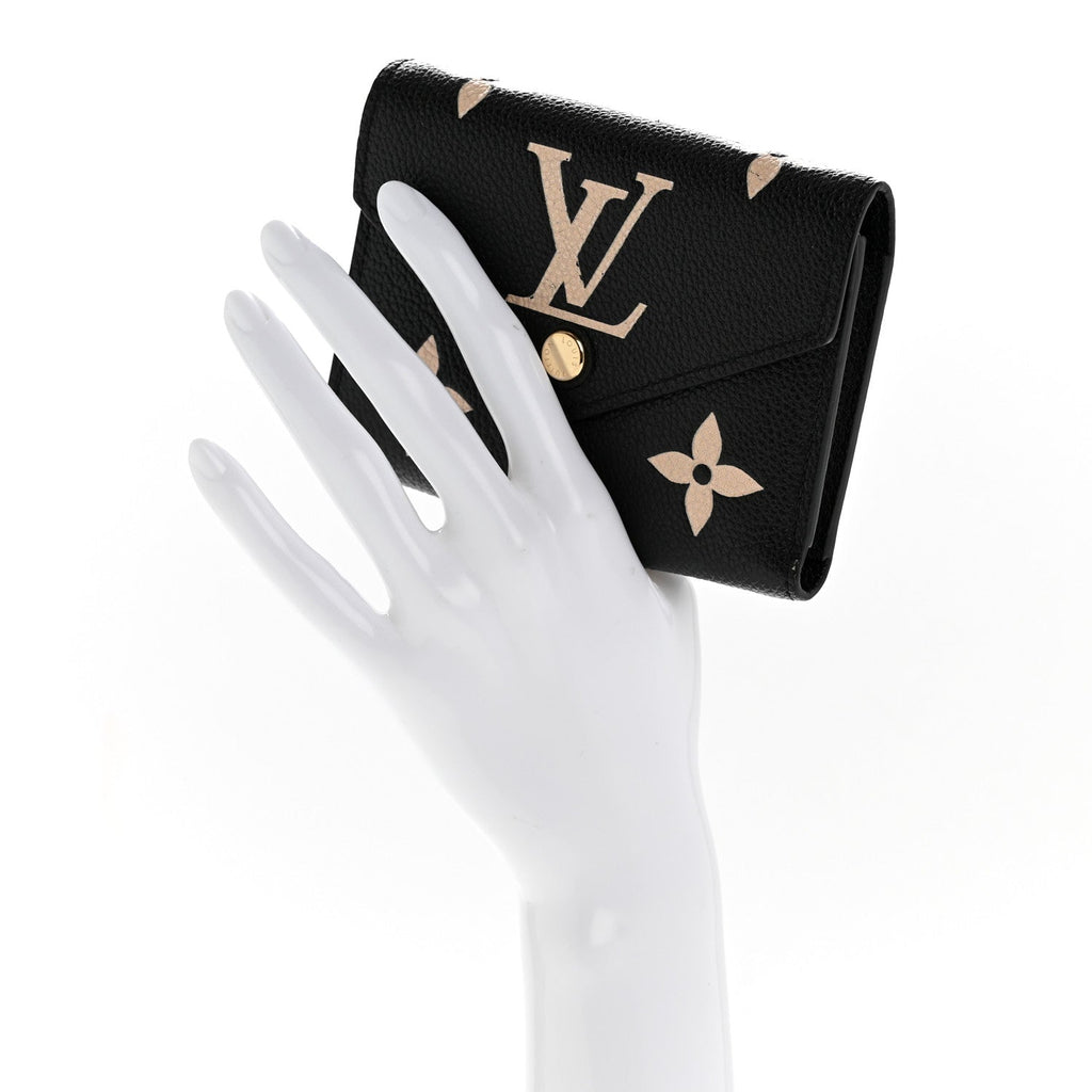 Louis Vuitton Empreinte Monogram Giant Victorine Wallet Black Beige