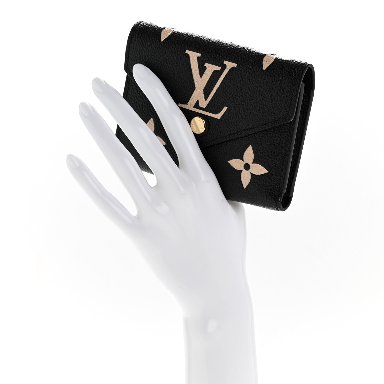 Louis Vuitton Empreinte Monogram Giant Victorine Wallet Black Beige