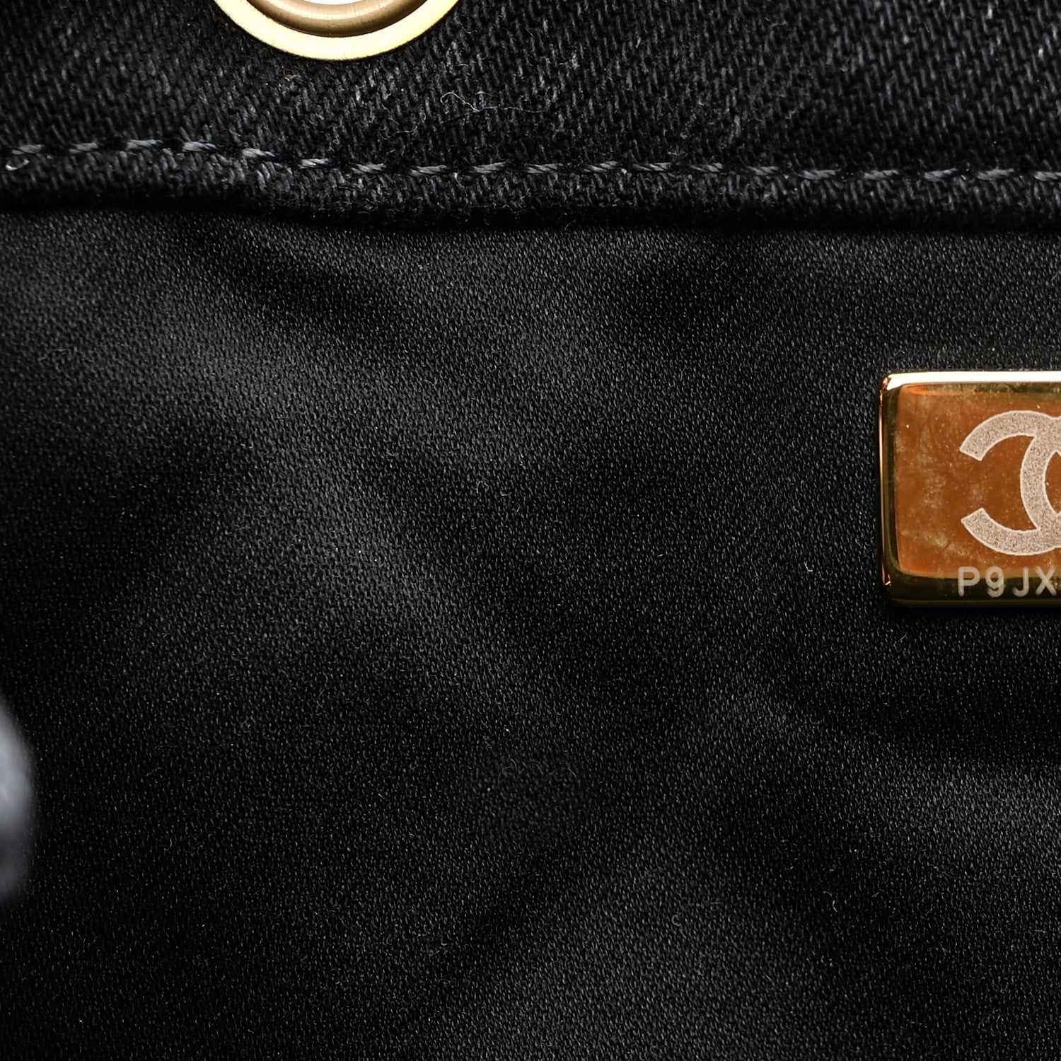Chanel Washed Denim Quilted Large Chanel 25 Handbag Black
