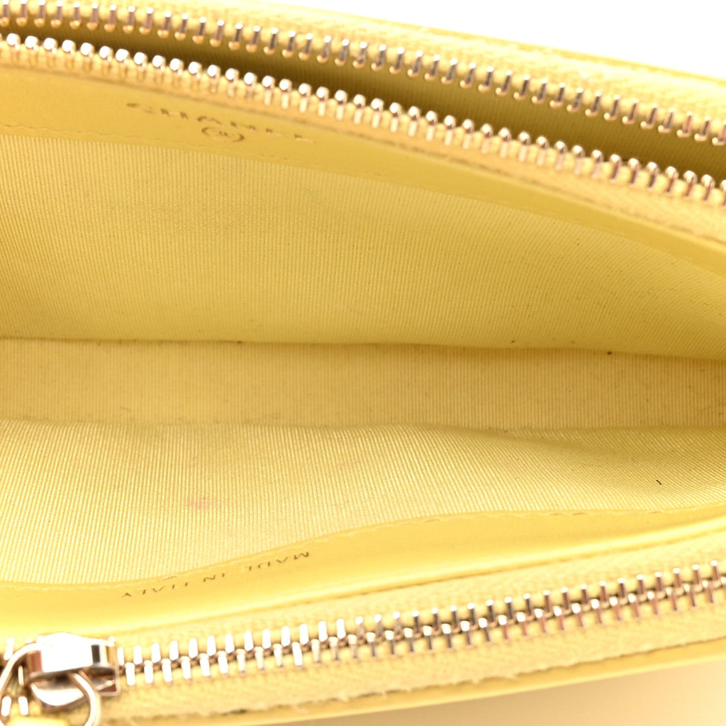 Chanel Caviar Quilted CC Filigree Clutch With Chain Yellow