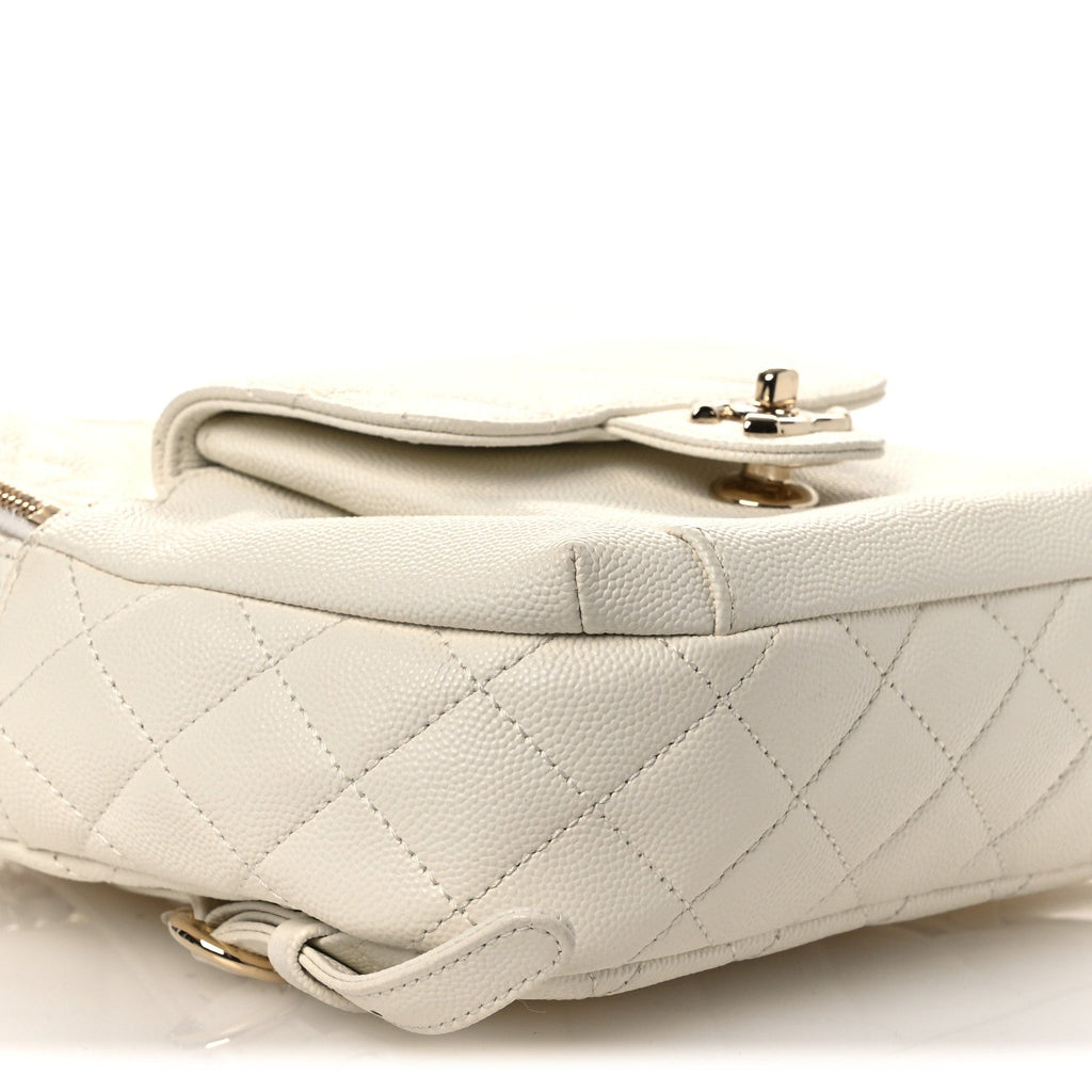 Chanel Caviar Quilted Small CC Day Backpack White