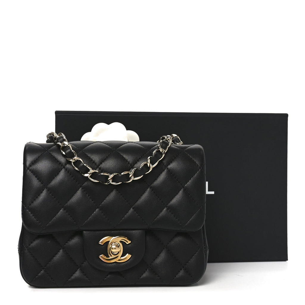 Chanel Lambskin Quilted Mini Square Flap Black