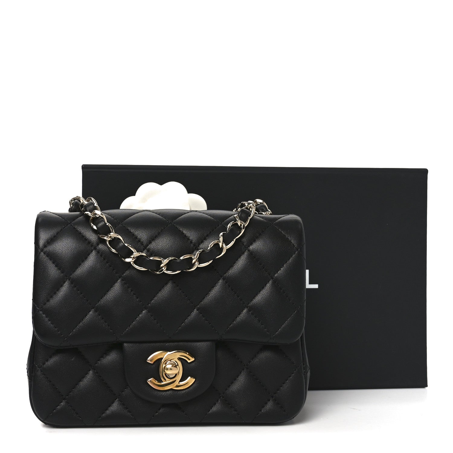 Chanel Lambskin Quilted Mini Square Flap Black
