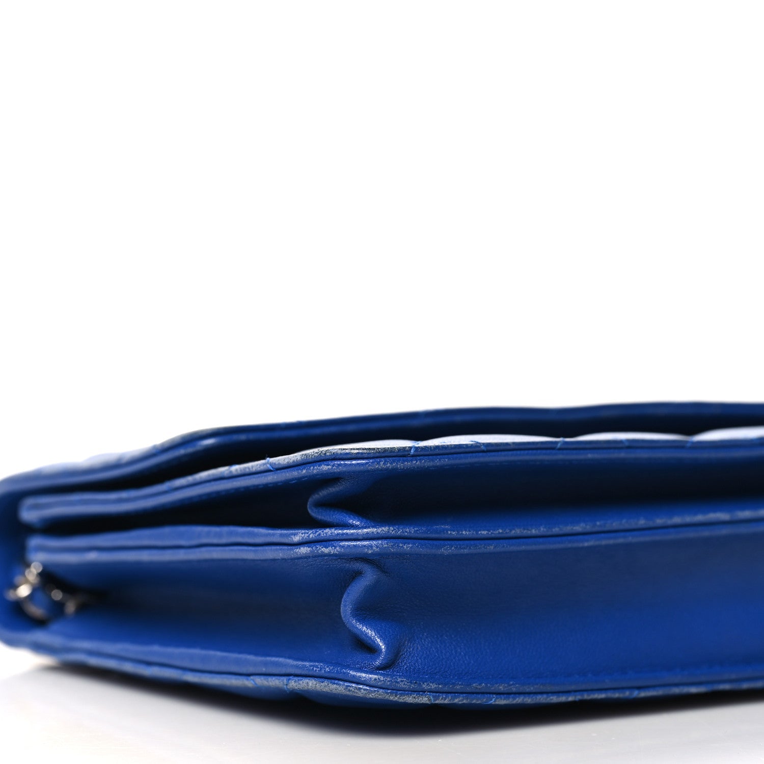 Chanel Lambskin Quilted Square Wallet On Chain WOC Blue