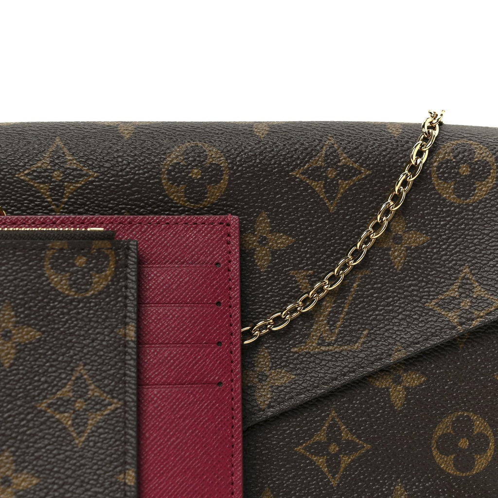 Louis Vuitton Monogram Pochette Felicie Chain Wallet Fuchsia