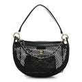 Chanel Mesh Shiny Lambskin Chain Hobo Black