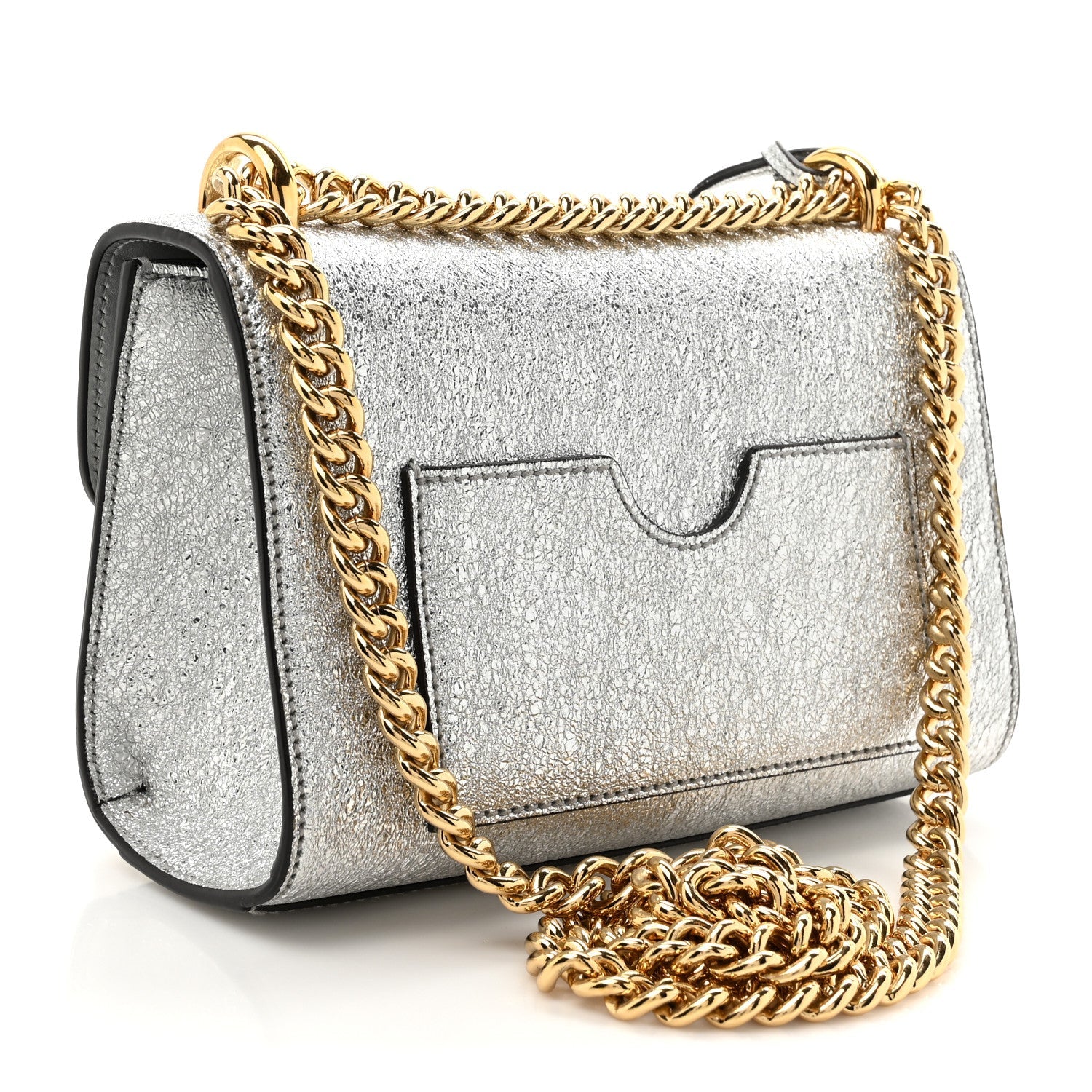 Gucci Galassia Small Padlock Shoulder Bag Argento