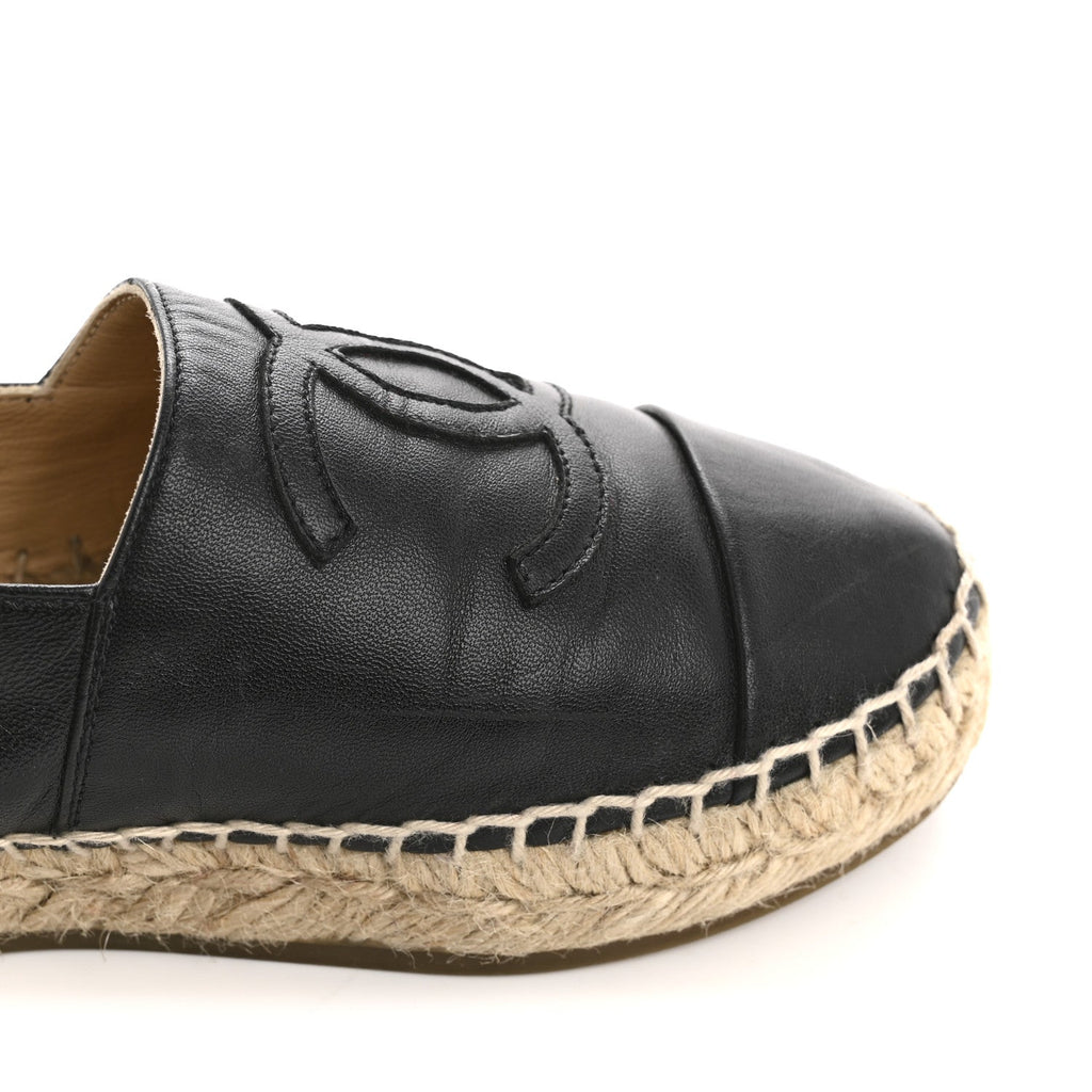 Lambskin CC Espadrilles 36 Black