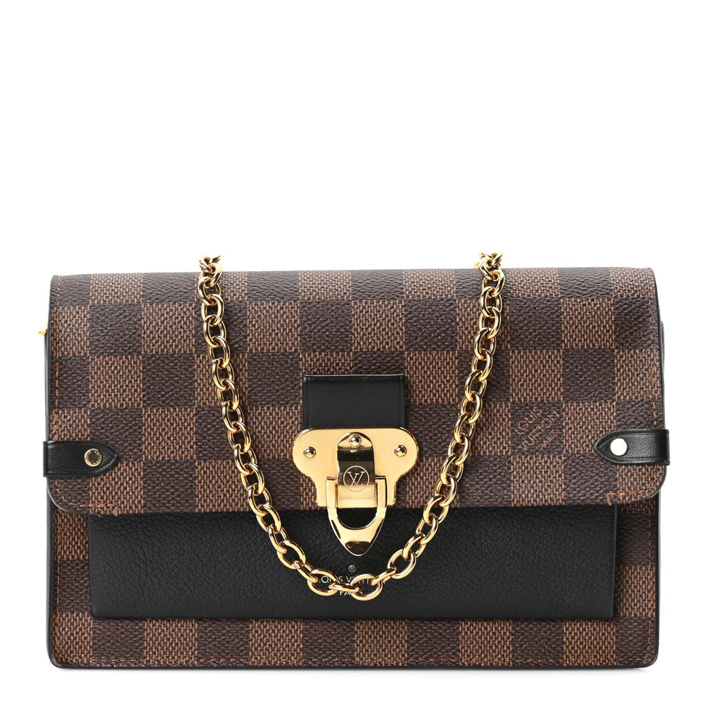 Louis Vuitton Damier Ebene Vavin Chain Wallet Black